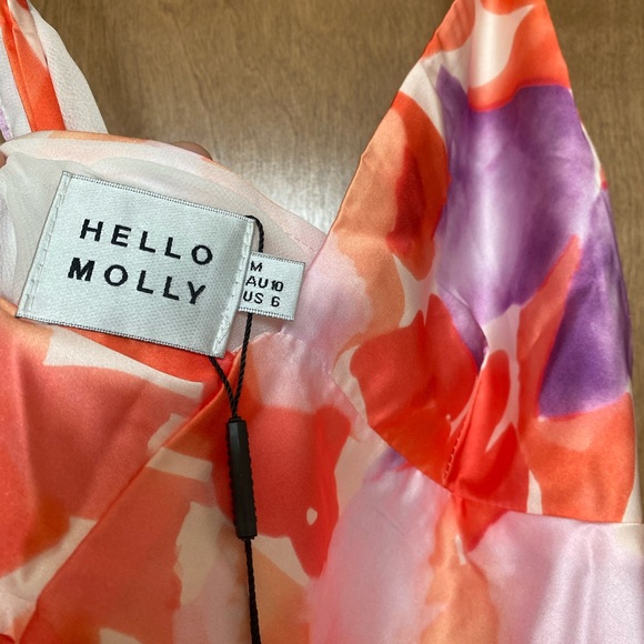 Hello Molly NWT pretty szn midi dress orange - Picture 5 of 5